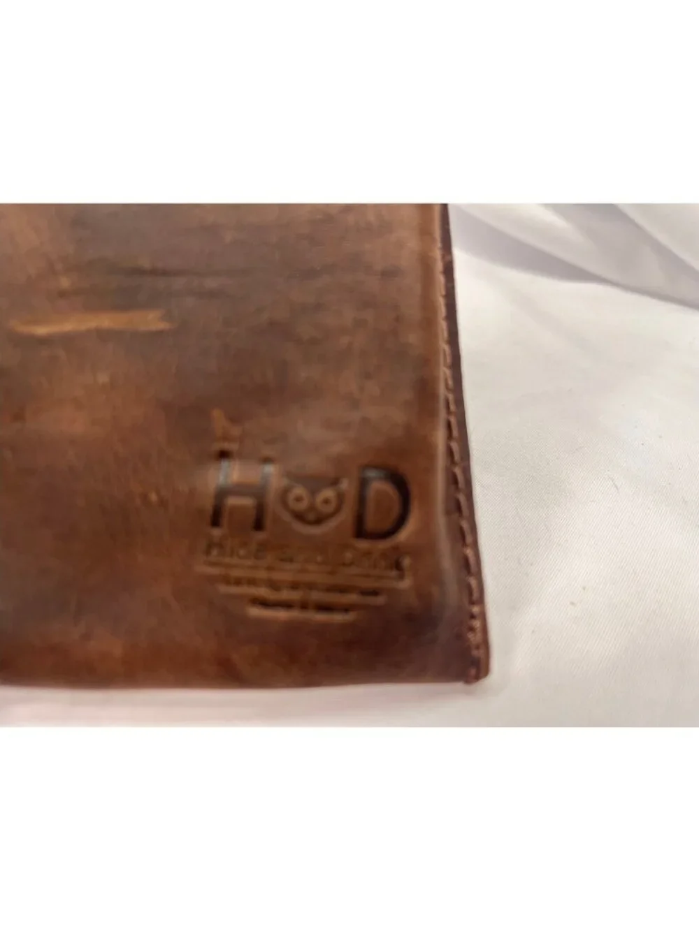 Hide & Drink Brown Full Grain Leather Envelope Clutch Handmade